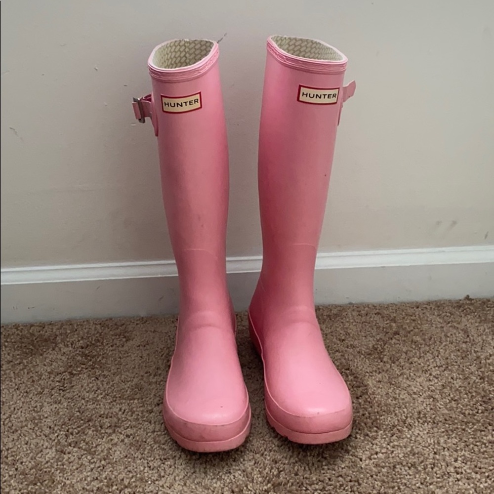 Pink hunter boots